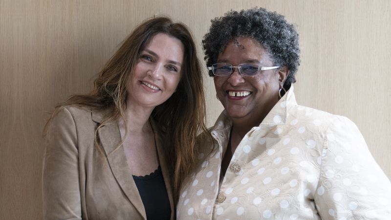 Vanessa Holtz and Prime Minister of Barbados Mia Mottley