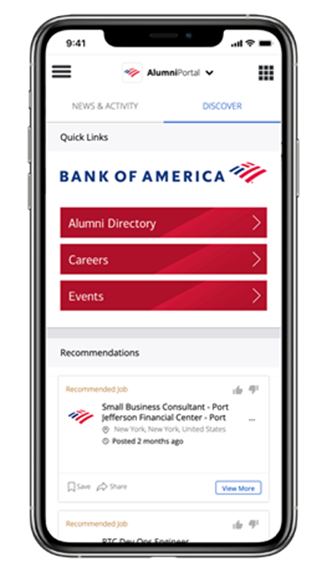 BofA Alumni Network Mobile App Pic