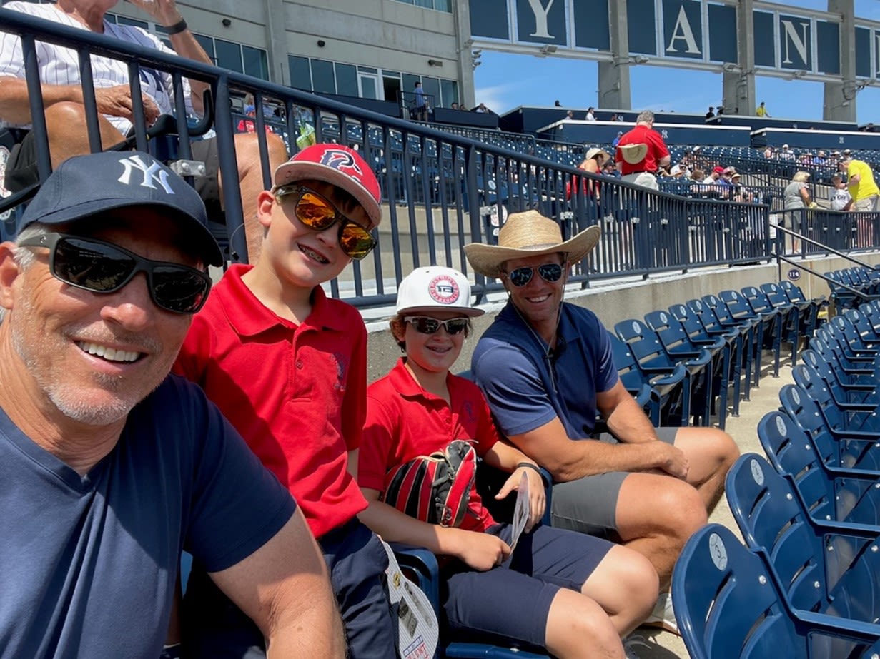 John Cathey baseball game with grandkids